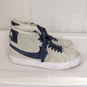 Nike SB Blazer Mid Barely Green Navy Suede Sneaker Size Men's 5.5 Women's 7